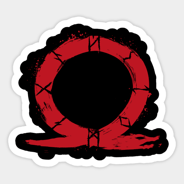 Red Omega Symbol God Of War Sticker TeePublic